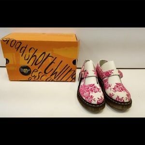 White and pink leather Dr. martens size 6